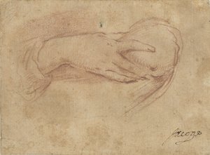 胸に手を当てる 作： Jean Antoine Watteau (rejected attribution)