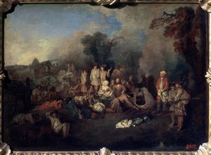 ビバーク、c1710 作： Jean Antoine Watteau