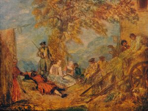 キャンプシーン、17世紀、1909 作： Jean Antoine Watteau