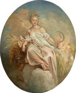 セレス（夏）。 C. 1717-18 作： Jean Antoine Watteau