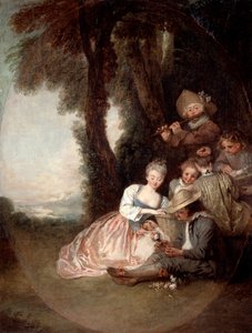 シャンペトルコンサート、1715年 作： Jean Antoine Watteau