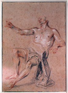 男の裸体 鉛筆画 ジャン・アントワーヌ・ワトー（1684-1721） 18世紀 パリ、ルーヴル美術館所蔵 作： Jean Antoine Watteau