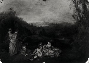平和な愛、1718-19年（418315も参照） 作： Jean Antoine Watteau