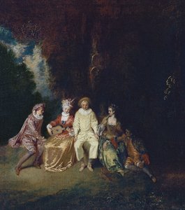 ピエロコンテンツ、ca 1712 作： Jean Antoine Watteau
