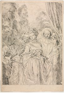 服はイタリア、1715-16です。 作： Jean Antoine Watteau