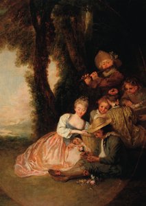 愛の宣言、c。 1716 作： Jean Antoine Watteau