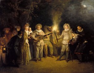 1716年以降のイタリアコメディ 作： Jean Antoine Watteau