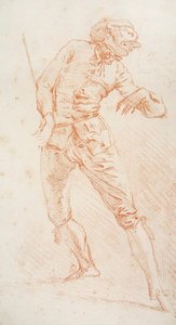 剣士（紙に赤いチョーク） 作： Jean Antoine Watteau