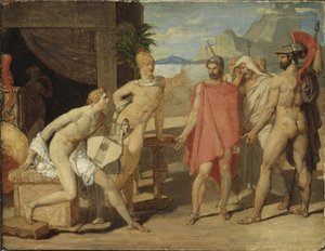 アキメネスの使節をテントで受け取ったアキレス、1801 作： Jean Auguste Dominique Ingres