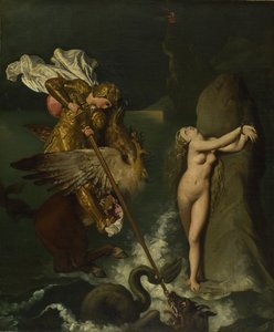 アンジェリカは1819-1839年にルッジェーロによって救われた 作： Jean Auguste Dominique Ingres