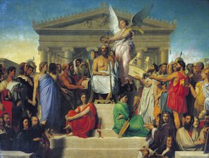 ホーマーの神格化、1827 作： Jean Auguste Dominique Ingres