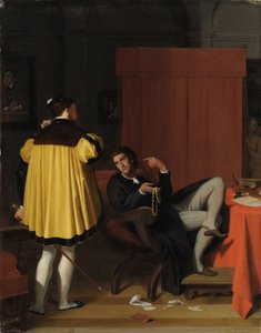 アレティーノとチャールズ5世の使節 作： Jean Auguste Dominique Ingres