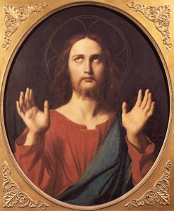 キリスト、ジャン・オーギュスト・ドミニク・イングレス（1780-1867）作、キャンバスに油彩、80x66cm。 作： Jean Auguste Dominique Ingres