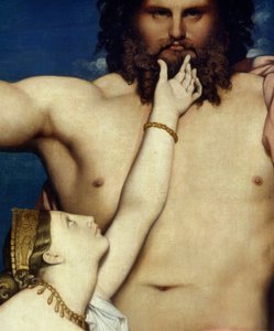 ジャン・オーギュスト・ドミニク・アングル（1780-1867）の絵画「ジュピターとテティス」の詳細 1811年 日。3,2x2,6 m エクス・アン・プロヴァンス、グラネ美術館 作： Jean Auguste Dominique Ingres