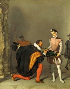 ヘンリー4世の剣にキスをするトレドのドン・ペドロ、1819年。 作： Jean Auguste Dominique Ingres