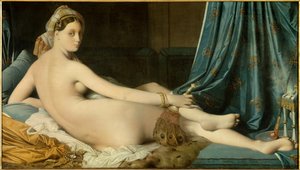 大オダリスク ジャン・オーギュスト・ドミニク・アングル（1780-1867）の絵画 1814年 薄さ0,91×1,62m - 大オダリスク。ドミニク・アングル（1780-1867）の絵画 作： Jean Auguste Dominique Ingres