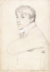 Jean-Louis Provost、椅子の後ろに左腕を座って休ませている、1813年