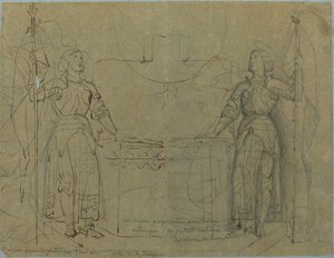 ランス大聖堂の祭壇に立つジャンヌ・ダルク 作： Jean Auguste Dominique Ingres
