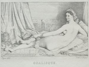 オダリスク、1825年。 作： Jean Auguste Dominique Ingres