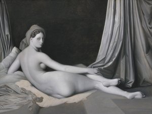 グリサイユのオダリスク、1824年から34年頃（キャンバスに油彩） 作： Jean Auguste Dominique Ingres