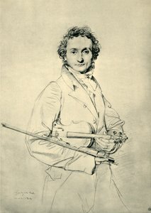 パガニーニ、ローマ、1819年、1943年。 作： Jean Auguste Dominique Ingres