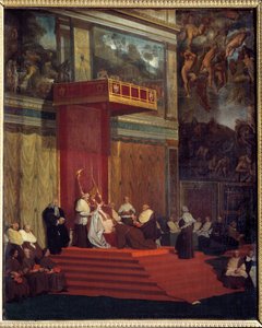 教皇ピウス7世（1742年〜1823年） 礼拝堂（バチカン市国システィーナ礼拝堂）を持つ1800年から1823年までの教皇 ジョン・アウグストゥス・ドミニク・アングル（1780年〜1867年）の絵画 作： Jean Auguste Dominique Ingres
