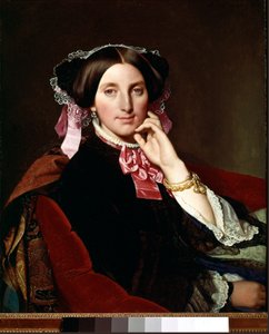 マダム・ゴンスの肖像。ジョセフィーヌ・カロリーヌ・マイユ夫人・ゴンス（1815-1901）の肖像。ジャン・オーギュスト・ドミニク・アングル（1780-1867）の絵画（Jean-Auguste-Dominique Ingres 作： Jean Auguste Dominique Ingres