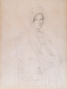 マリーマルコズの肖像、後にヴィコンテッセデセノンスデセノンス、1813年（織り紙に黒鉛鉛筆）