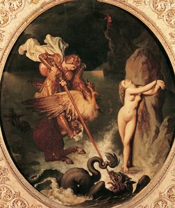 アンジェリカを救出するルッジェーロ 作： Jean Auguste Dominique Ingres