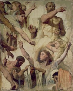 St. Symphorien（Saint、Mother and Proconsul）の殉教の研究、1833（グラファイトの上に油彩、キャンバスに赤いチョーク） 作： Jean Auguste Dominique Ingres