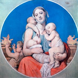 シャペルサンフェルディナンドのステンドグラスの研究、1833年 作： Jean Auguste Dominique Ingres
