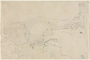 19世紀前半のヴルチにあるポンテデルアバディア。 作： Jean Auguste Dominique Ingres
