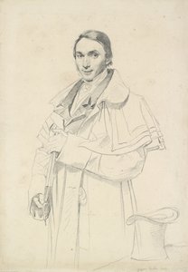 ジャンフランソワアントワーヌの森の4分の3の長さの肖像画（白の紙の上にグラファイト） 作： Jean Auguste Dominique Ingres