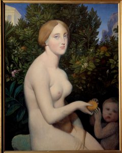 パフォスのヴィーナス、マダム・バレイ（1833 - 1901）の肖像。ジャン・オーギュスト・ドミニク・アングル（1780-1867）の絵画、アレクサンドル・デゴーフ（1805-1882）が完成させた絵画