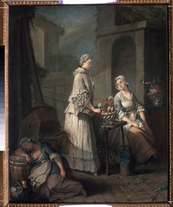 「花の少女」（花の少女）ジャン・バティスト（ジャン・バティスト）シャルパンティエ（1728-1806）による絵画、1795-1799プーシキン美術館、モスクワ 作： Jean Baptiste Charpentier