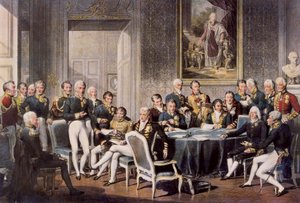 1814年のウィーン会議（カラー印刷 作： Jean Baptiste (after) Isabey