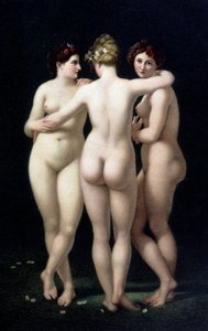 3つの優美。Jean Baptiste Regnault (1754-1829) の作品からのファクシミリ - ポストカード 作： Jean Baptiste (after) Regnault
