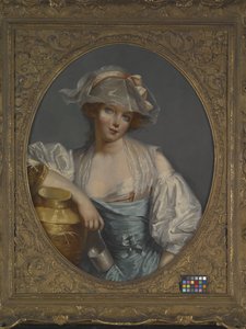 若いメイド（油彩・キャンバス） 作： Jean Baptiste (school of) Greuze