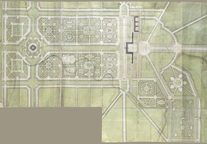 ストレルナ宮殿と公園のデザイン、1717年 作： Jean Baptiste Alexandre Le Blond