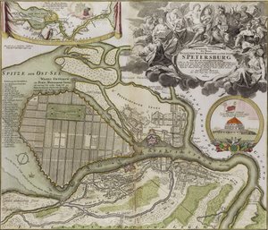 サンクトペテルブルクマスタープランの地図 作： Jean Baptiste Alexandre Le Blond