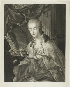 ジャンヌ・ベキュ、デュ・バリー伯爵夫人と使用人ザモール 作： Jean Baptiste Andre Gautier D