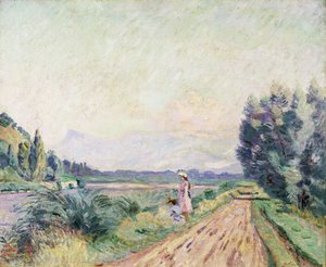 ポンチャラのイゼールの銀行。ポンチャラのイゼールの銀行、1901 作： Jean Baptiste Armand Guillaumin