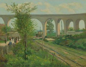 アルクイユ水道橋とスソー踏切 作： Jean Baptiste Armand Guillaumin
