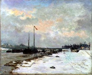 セーヌ川の岸壁 作： Jean Baptiste Armand Guillaumin