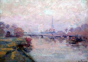 パリのセーヌ川（油彩・キャンバス） 作： Jean Baptiste Armand Guillaumin