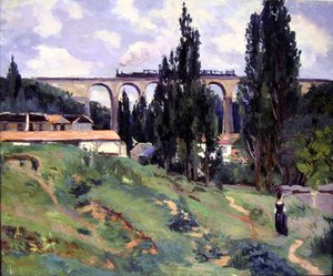 ムードン（Hauts-de-Seine）のヴァル・フルーリーの高架橋 作： Jean Baptiste Armand Guillaumin