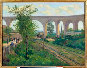 アルクイユの水道橋、スソーの鉄道路線 作： Jean Baptiste Armand Guillaumin