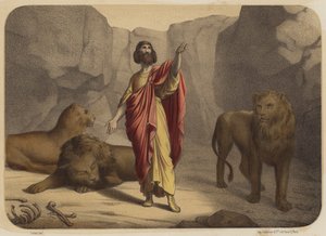 ライオンの巣穴のダニエル 作： Jean Baptiste Auguste Leloir