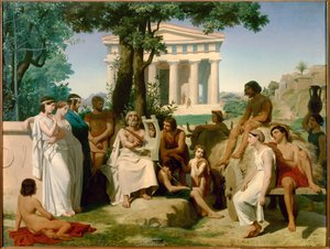 紀元前9世紀のギリシャの詩人、ホメレ。ジャン＝バティスト・オーギュスト・ルロワール（1809-1892）が1841年に描いた絵画（147x195cm）。