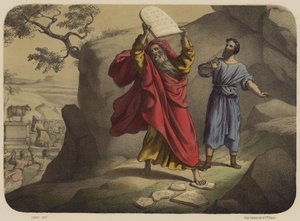 モーセは法の表を破る 作： Jean Baptiste Auguste Leloir